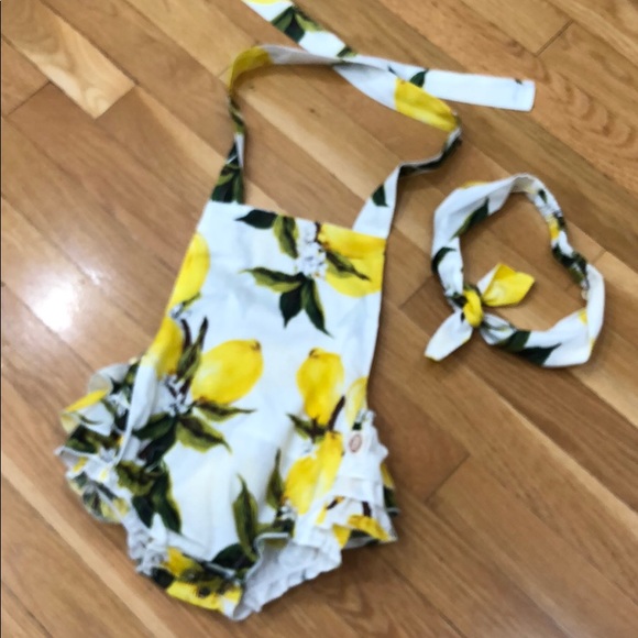 100 Other - Beautiful baby romper with head band
